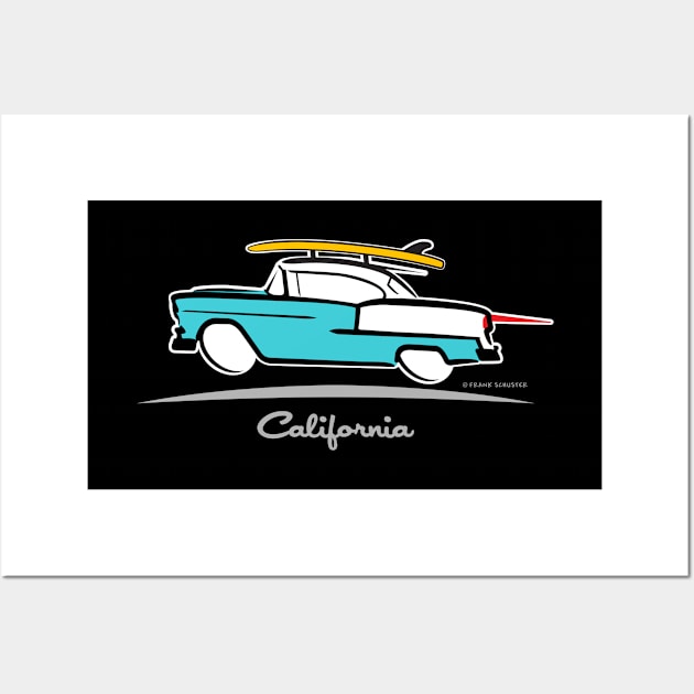 1955 Chevrolet Hardtop Coupe California Wall Art by PauHanaDesign